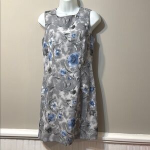 Vintage Scarlet Gray and Blue Floral Dress